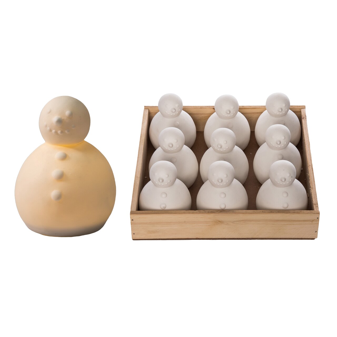 Mini Dolomite Light Up Snowman Figurine Ceramic Christmas Decor